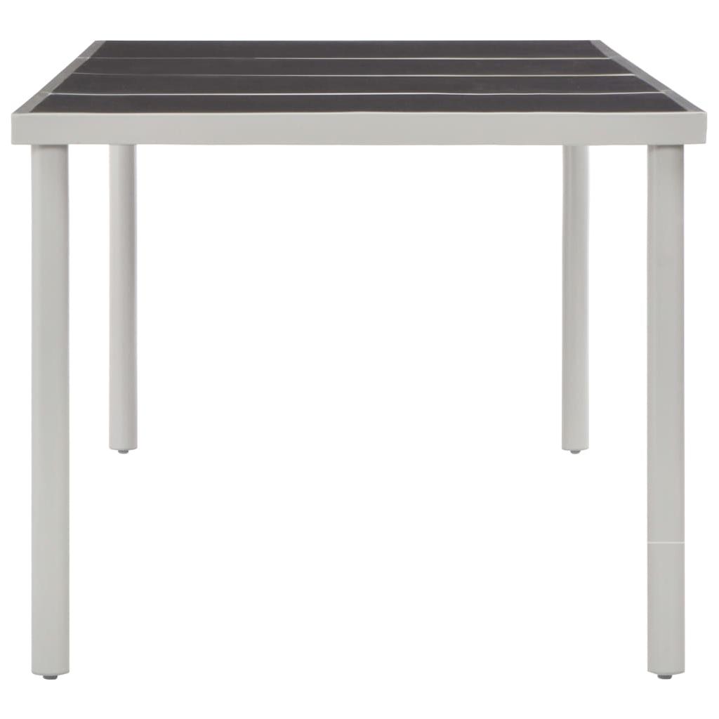 Lauko valgomojo stalas, juodas, 220x90x74,5cm, plienas