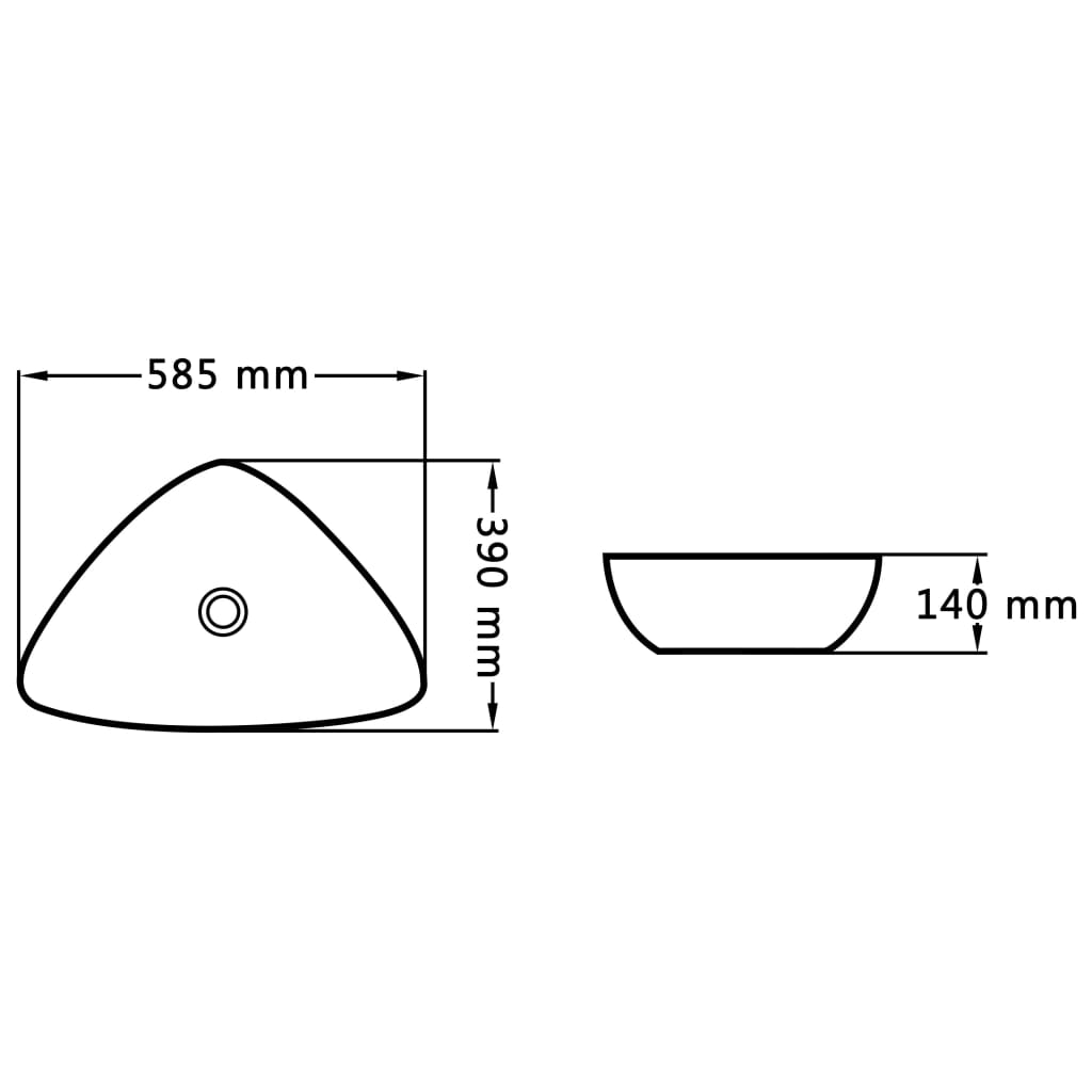 Praustuvas, baltos sp., 58,5x39x14 cm, keramika