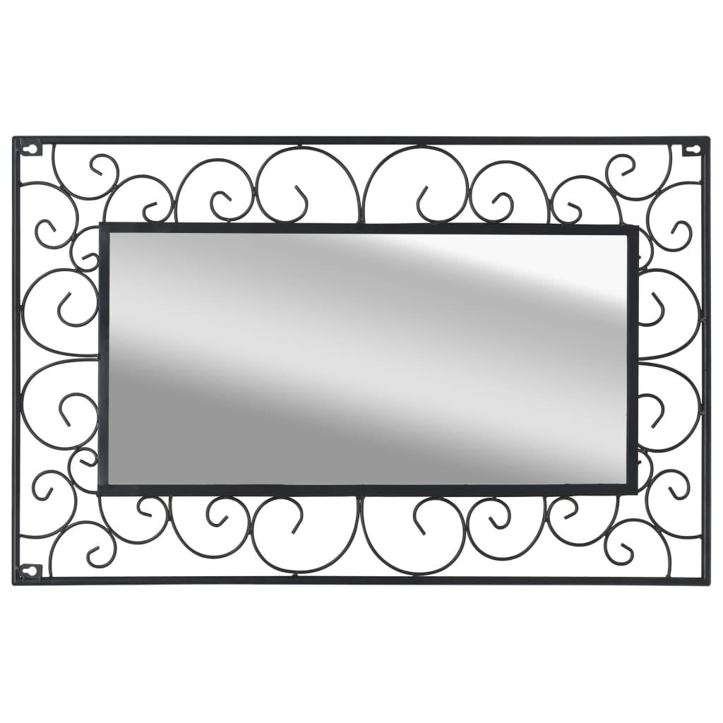 Sieninis sodo veidrodis, juodas, 50x80 cm, stačiakampio formos