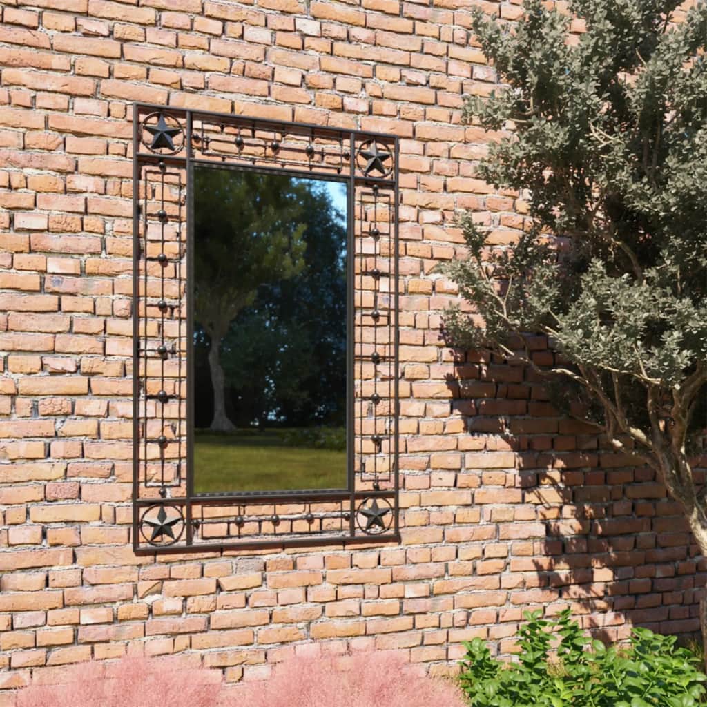 Sieninis sodo veidrodis, juodas, 50x80 cm, stačiakampio formos