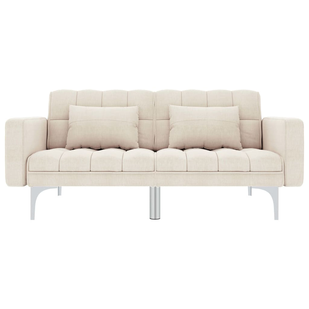 Sofa-lova, kreminės spalvos, audinys