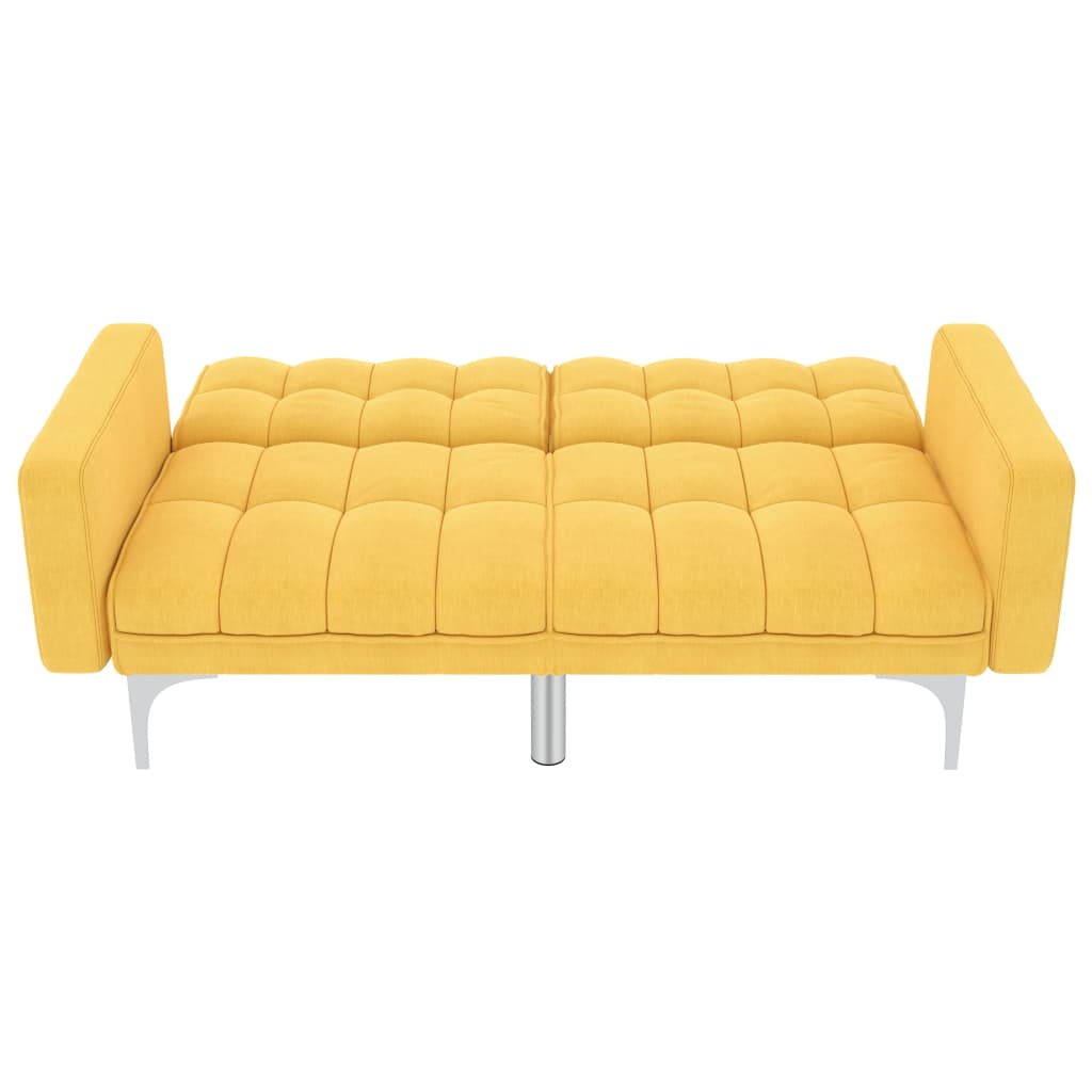Sofa-lova, geltonos spalvos, audinys