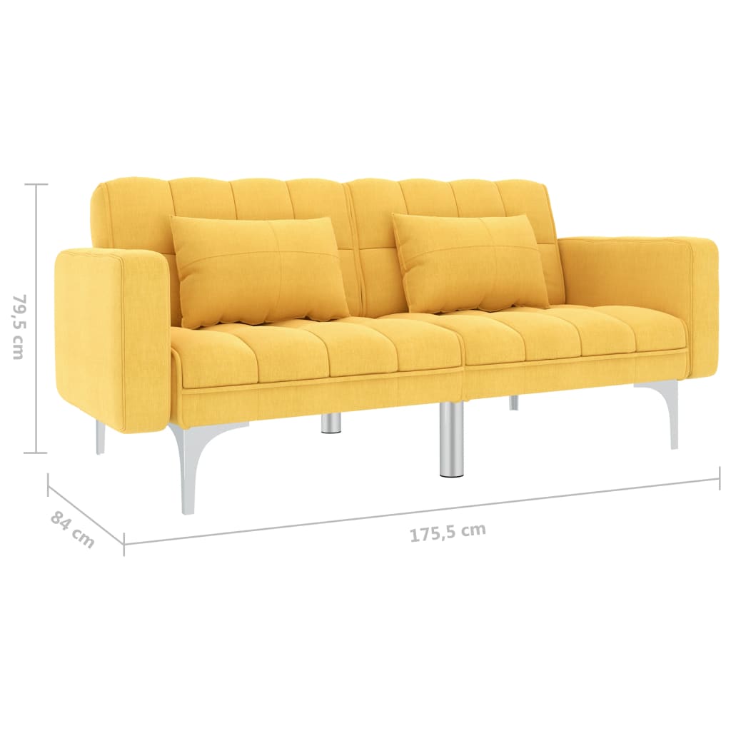 Sofa-lova, geltonos spalvos, audinys