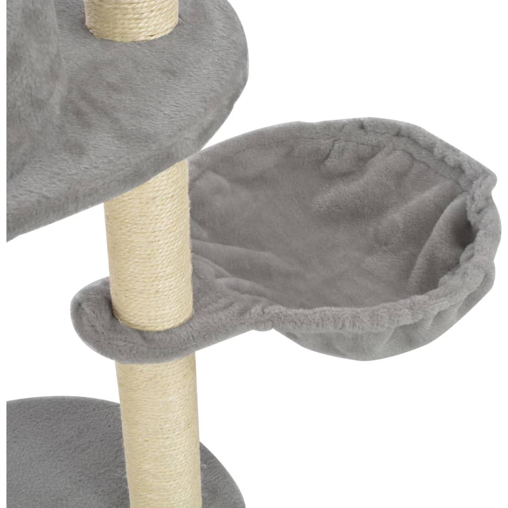 Draskyklė katėms su stovais iš sizalio, pilkos spalvos, 160 cm