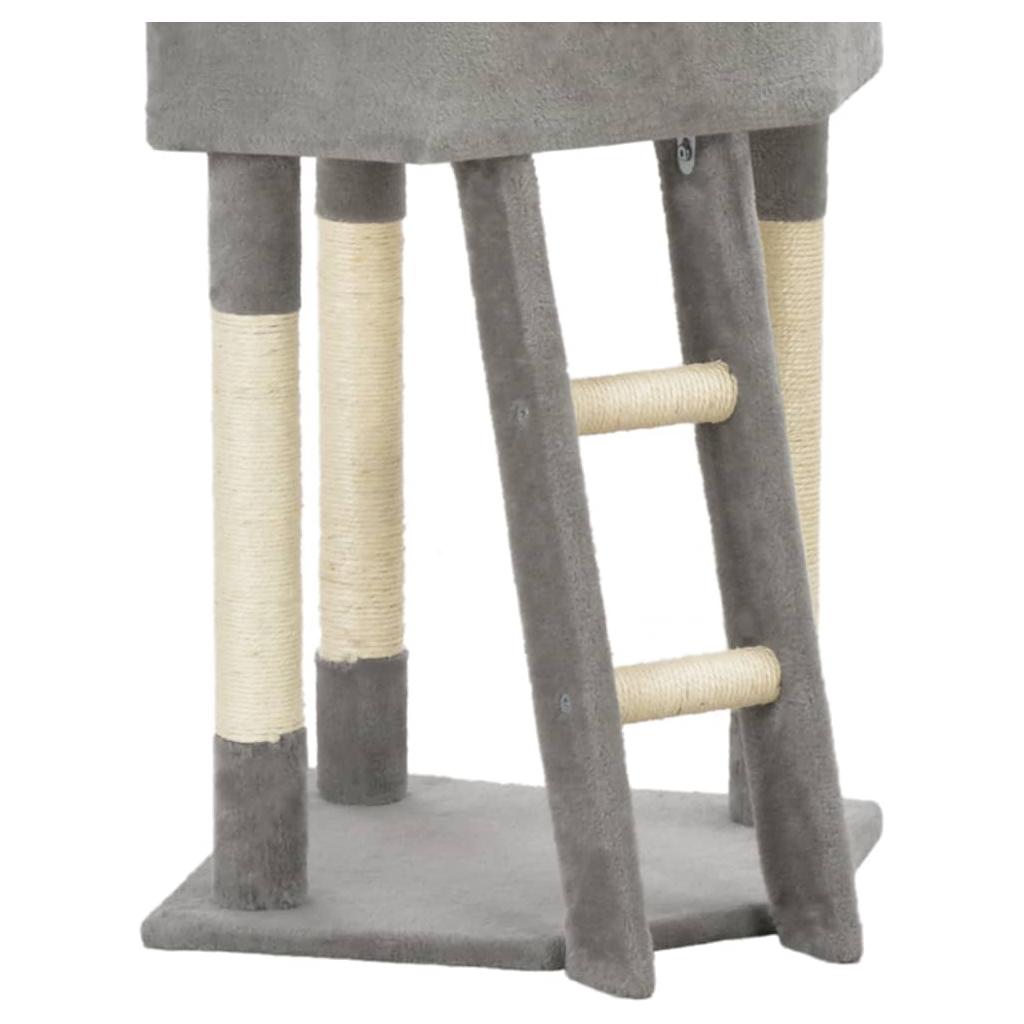 Draskyklė katėms su stovu iš sizalio, pilka, 180 cm