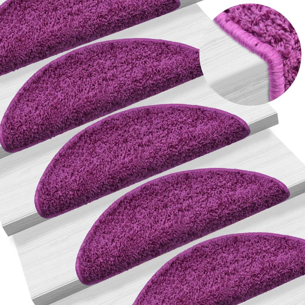 Kilimėliai laiptams, 15vnt., violetinės spalvos, 65x25cm