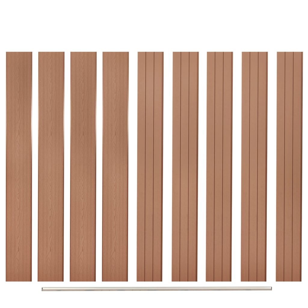 WPC tvoros rinkinys, 3 kvadratinės, 531x187cm, rudas