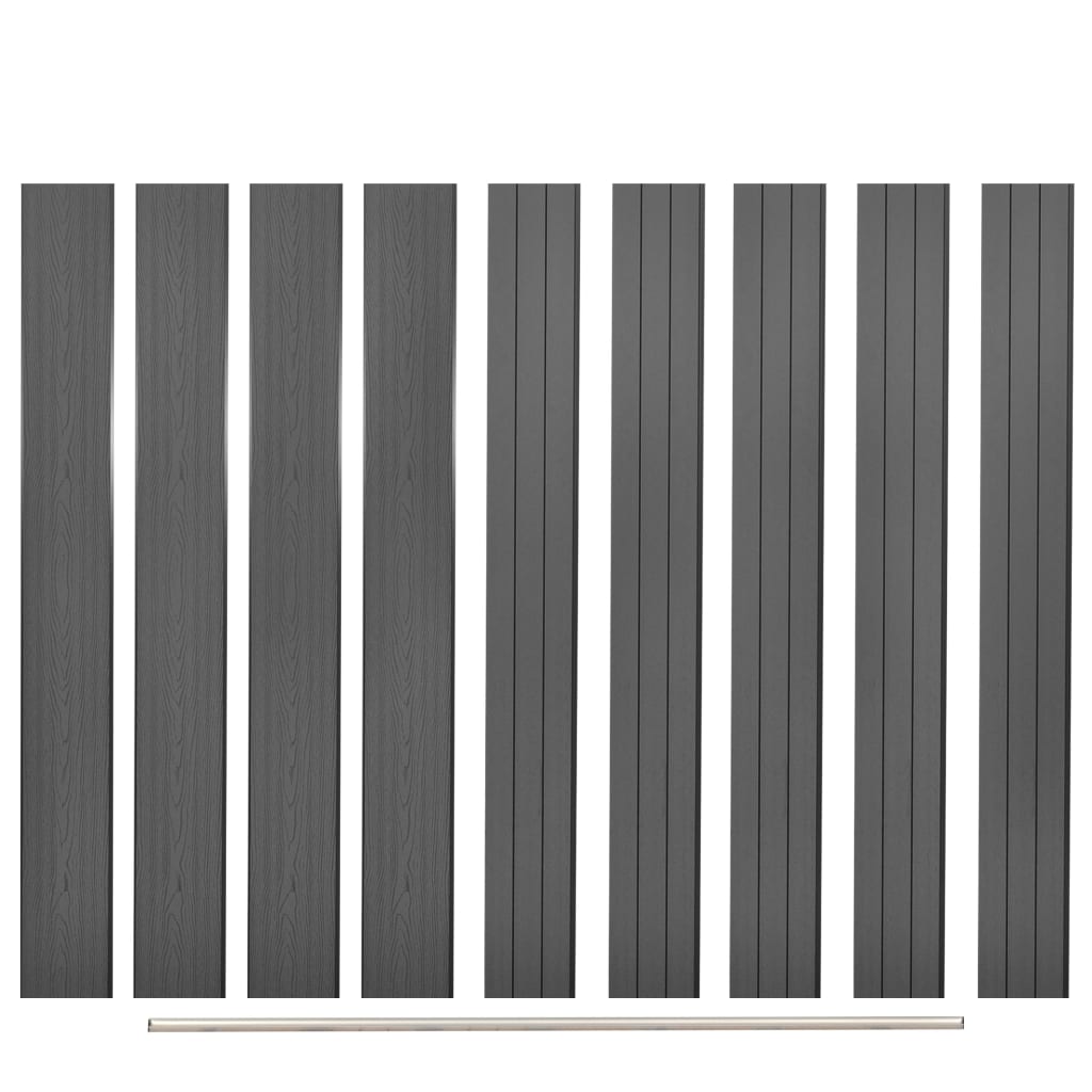 WPC tvoros rinkinys, 4 kvadrat.+1 nuožulni, 799x187cm, pilkas