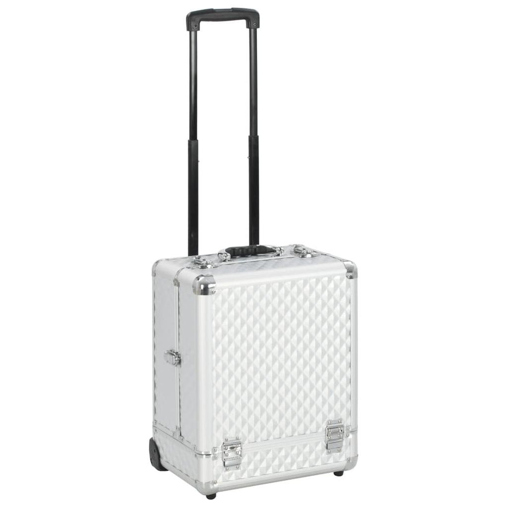 Kosmetikos lagaminas, sidabrinis, 35x29x45cm, aliuminis