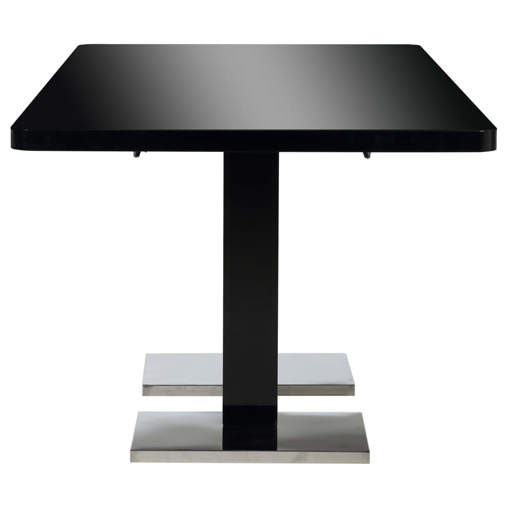 Išskleidž. valg. stalas, juodas, 180x90x76cm, MDF, labai blizg.