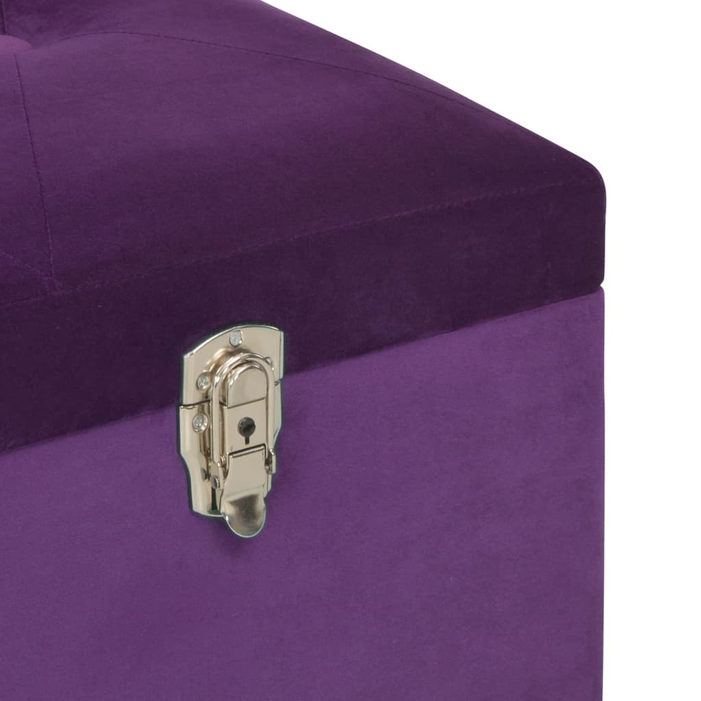 Suoliukas su skyriumi daiktams, violetinės sp., 105cm, aksomas