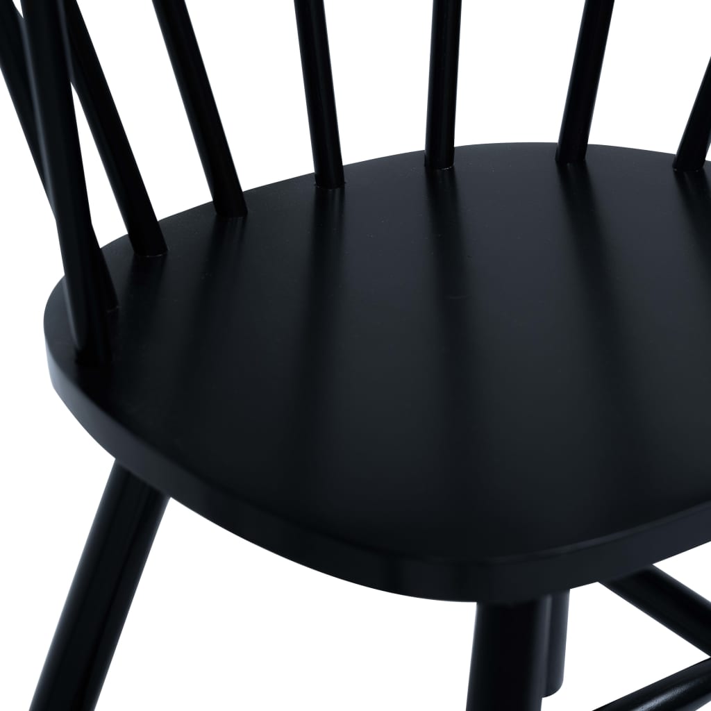 Valgomojo kėdės, 2 vnt., juod. sp., kaučiukmedžio med. masyvas