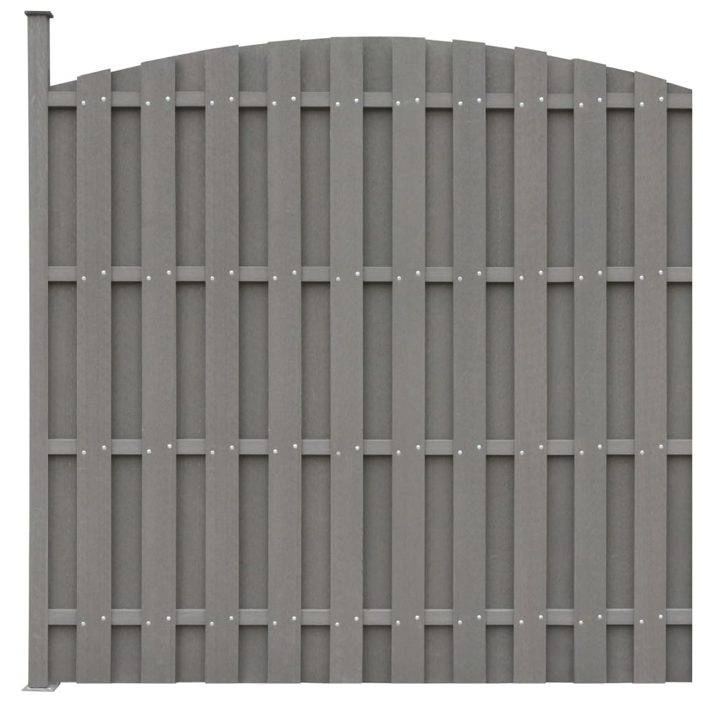 WPC tvoros rinkinys, 5 išlenktos, 932x(165-185)cm, pilkas