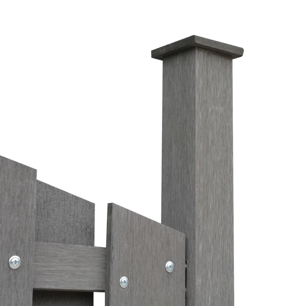 WPC tvoros rinkinys, 5 išlenktos, 932x(165-185)cm, pilkas