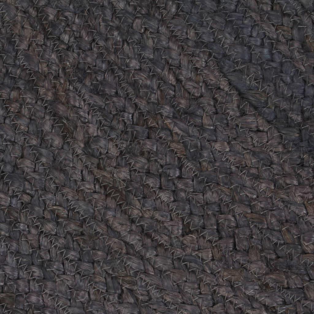 Kilimas, tamsiai pilkas, 150cm, džiutas, apvalus, rankų darbo