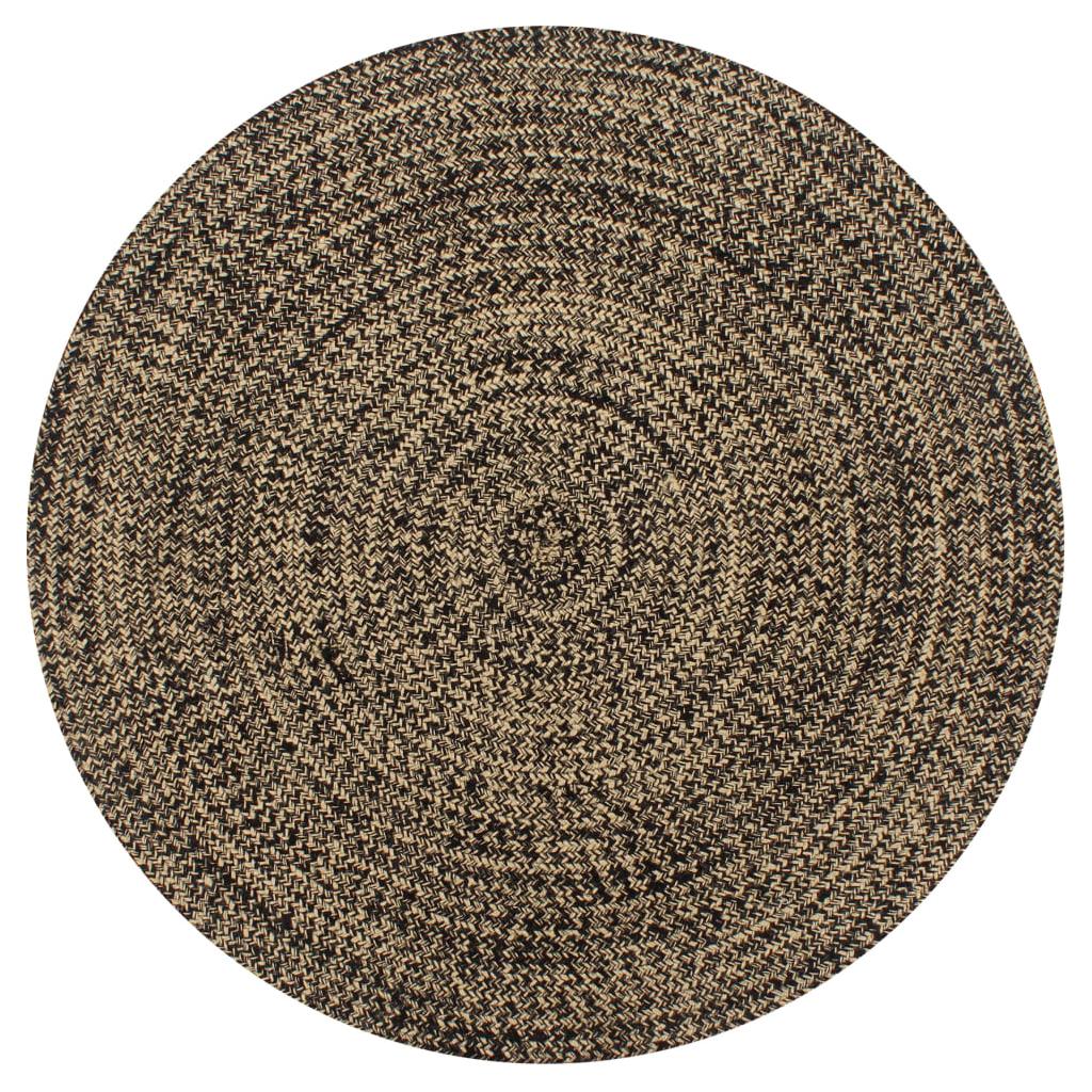 Kilimas, juodos ir natūralios sp., 90cm, džiutas, rankų darbo