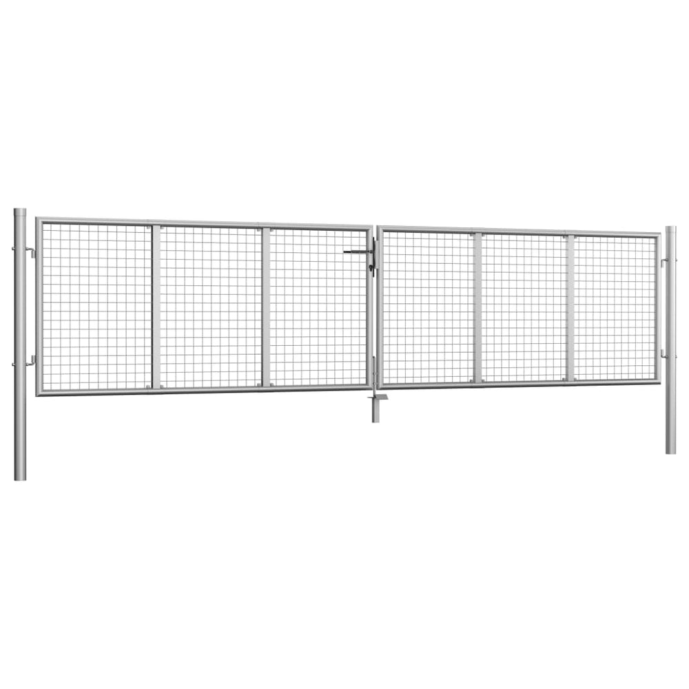 Sodo vartai, sidabrinės sp., 415x125cm, galvanizuotas plienas