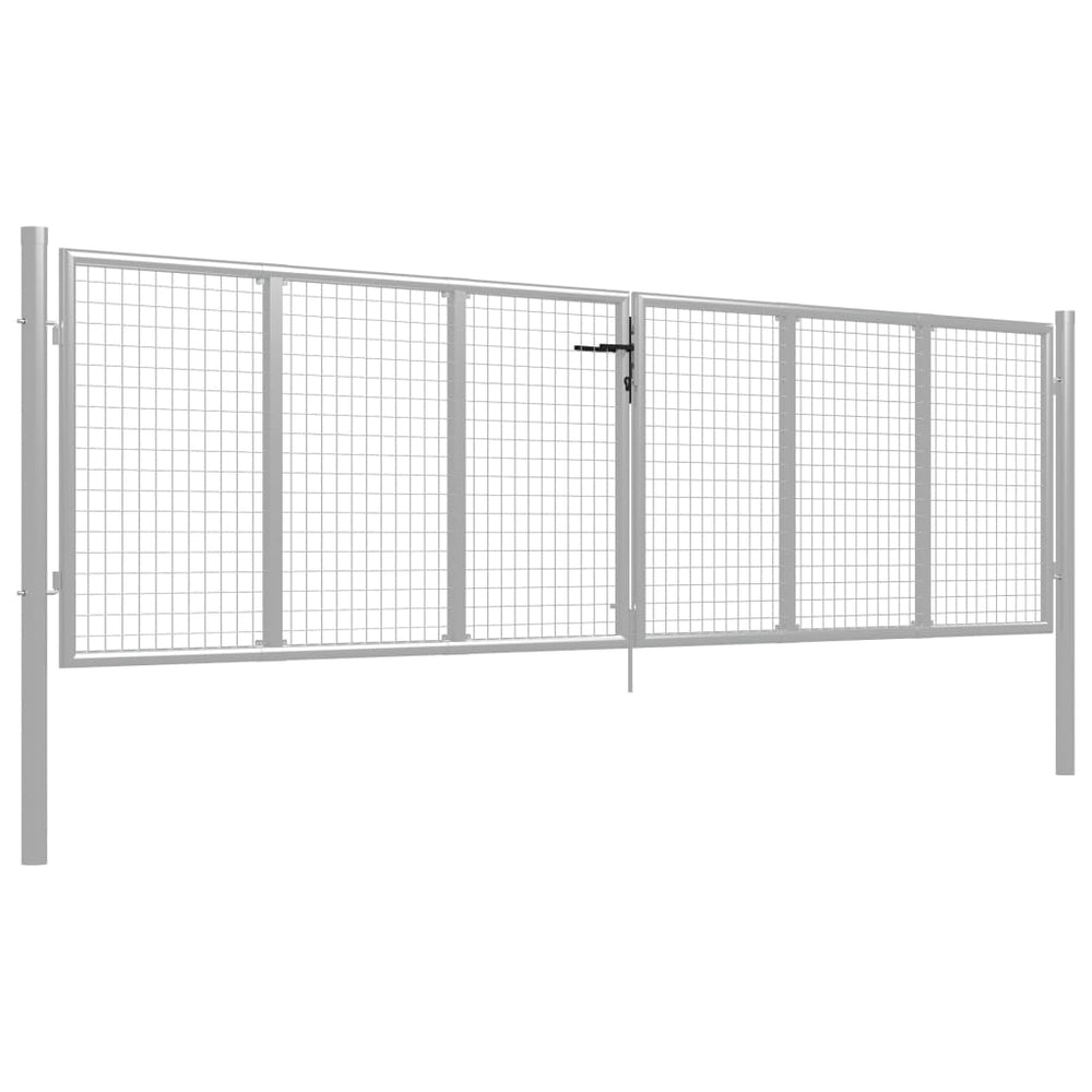 Sodo vartai, sidabrinės sp., 415x175cm, galvanizuotas plienas