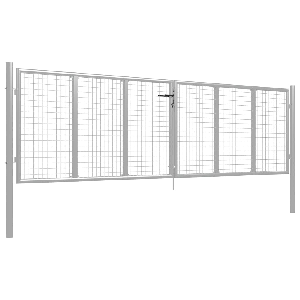 Sodo vartai, sidabrinės sp., 415x175cm, galvanizuotas plienas