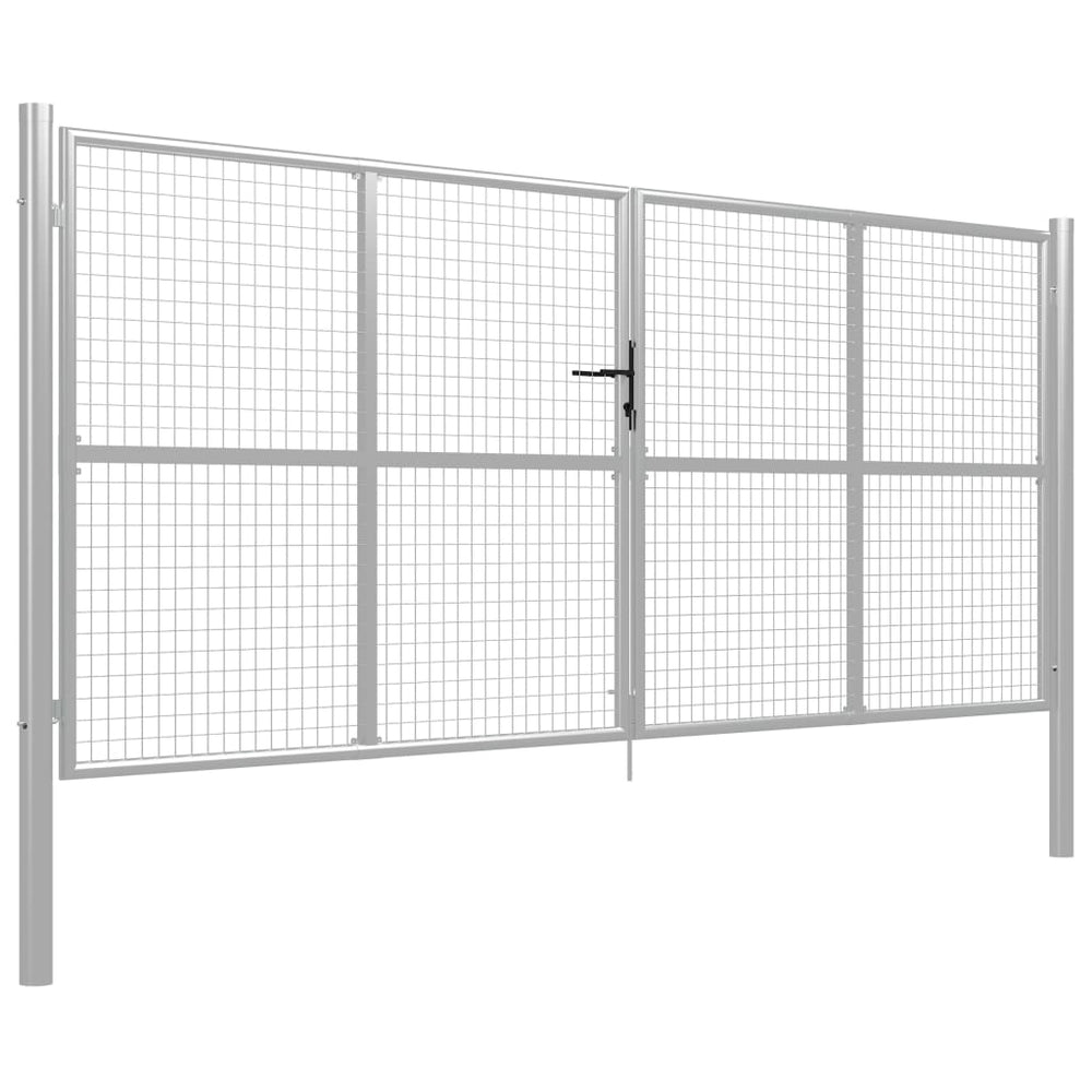 Sodo vartai, sidabrinės sp., 415x200cm, galvanizuotas plienas