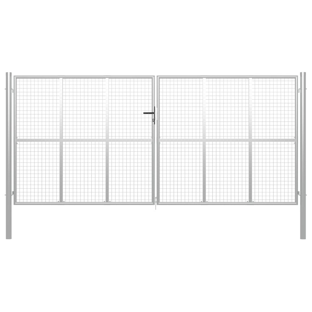 Sodo vartai, sidabrinės sp., 415x250cm, galvanizuotas plienas