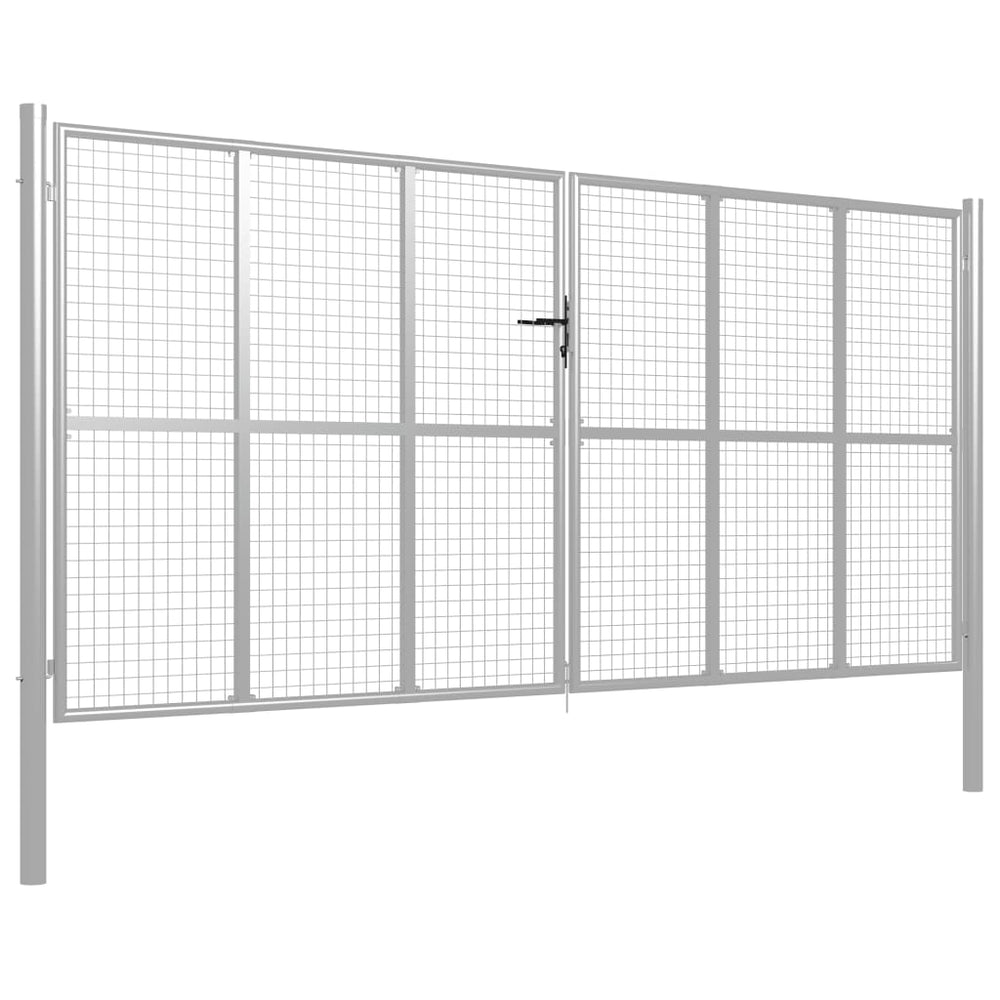 Sodo vartai, sidabrinės sp., 415x250cm, galvanizuotas plienas
