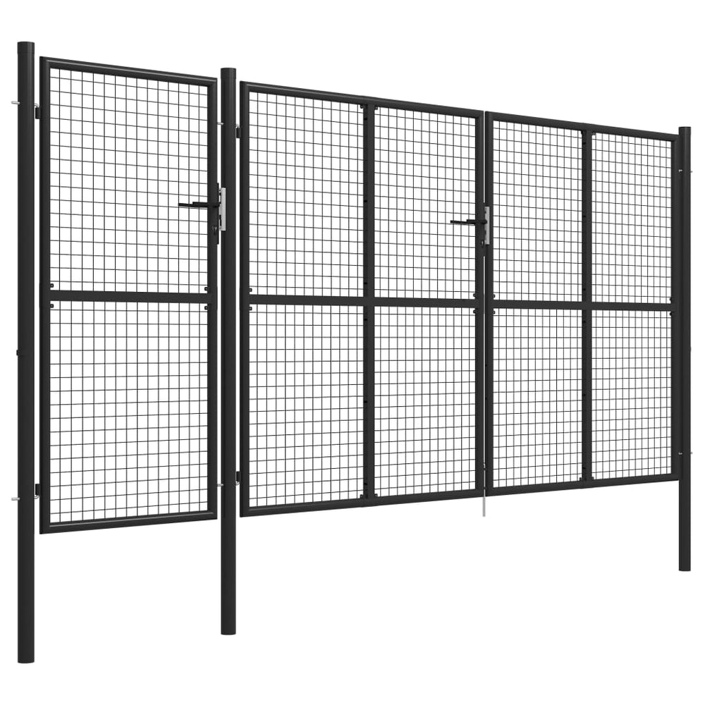 Sodo vartai, antracito spalvos, 400x150cm, plienas