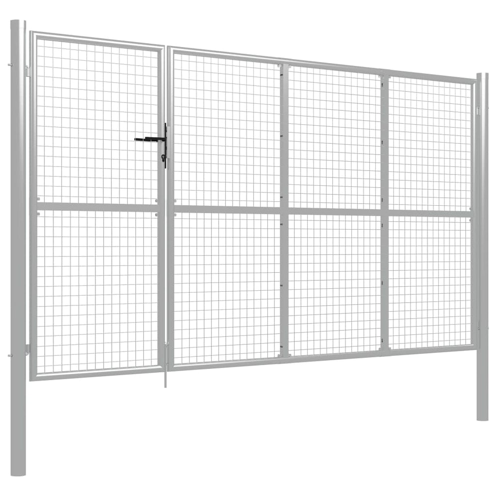 Sodo vartai, sidabrinės spalvos, 350x150cm, plienas