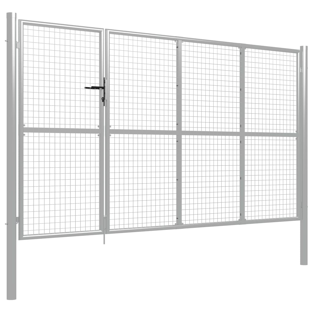 Sodo vartai, sidabrinės spalvos, 350x150cm, plienas