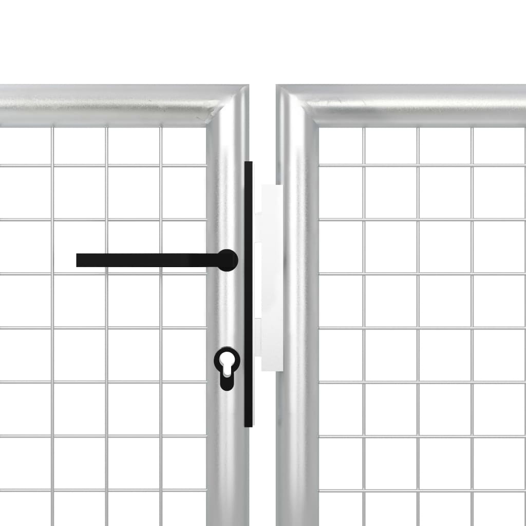 Sodo vartai, sidabrinės spalvos, 350x150cm, plienas