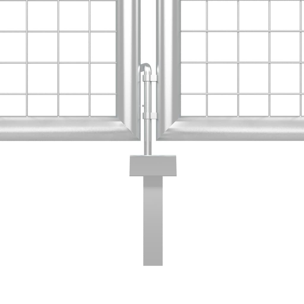 Sodo vartai, sidabrinės spalvos, 400x100cm, plienas