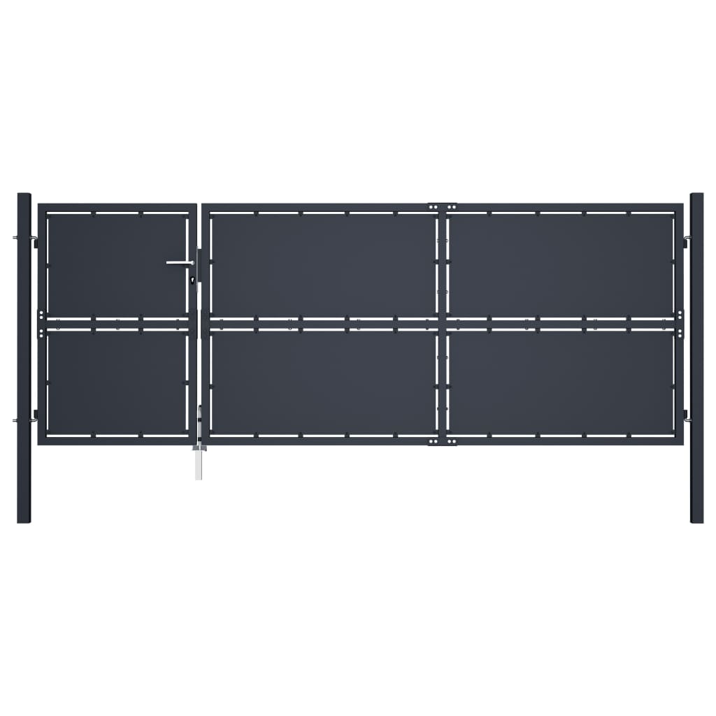 Sodo vartai, antracito spalvos, 350x125cm, plienas