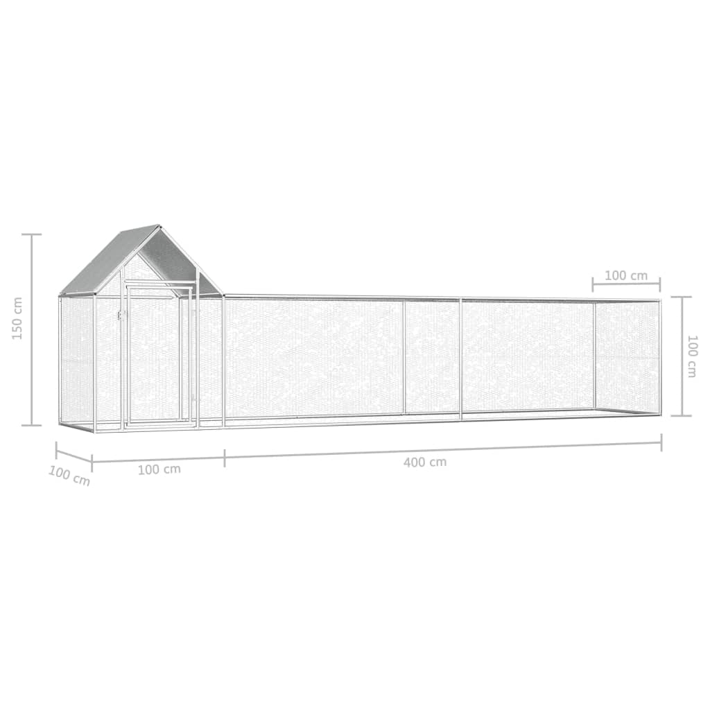 Voljeras viščiukams, 5x1x1,5 m, galvanizuotas plienas