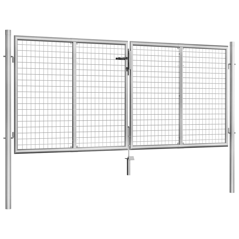 Sodo vartai, sidabrinės sp., 306x150cm, galvanizuotas plienas