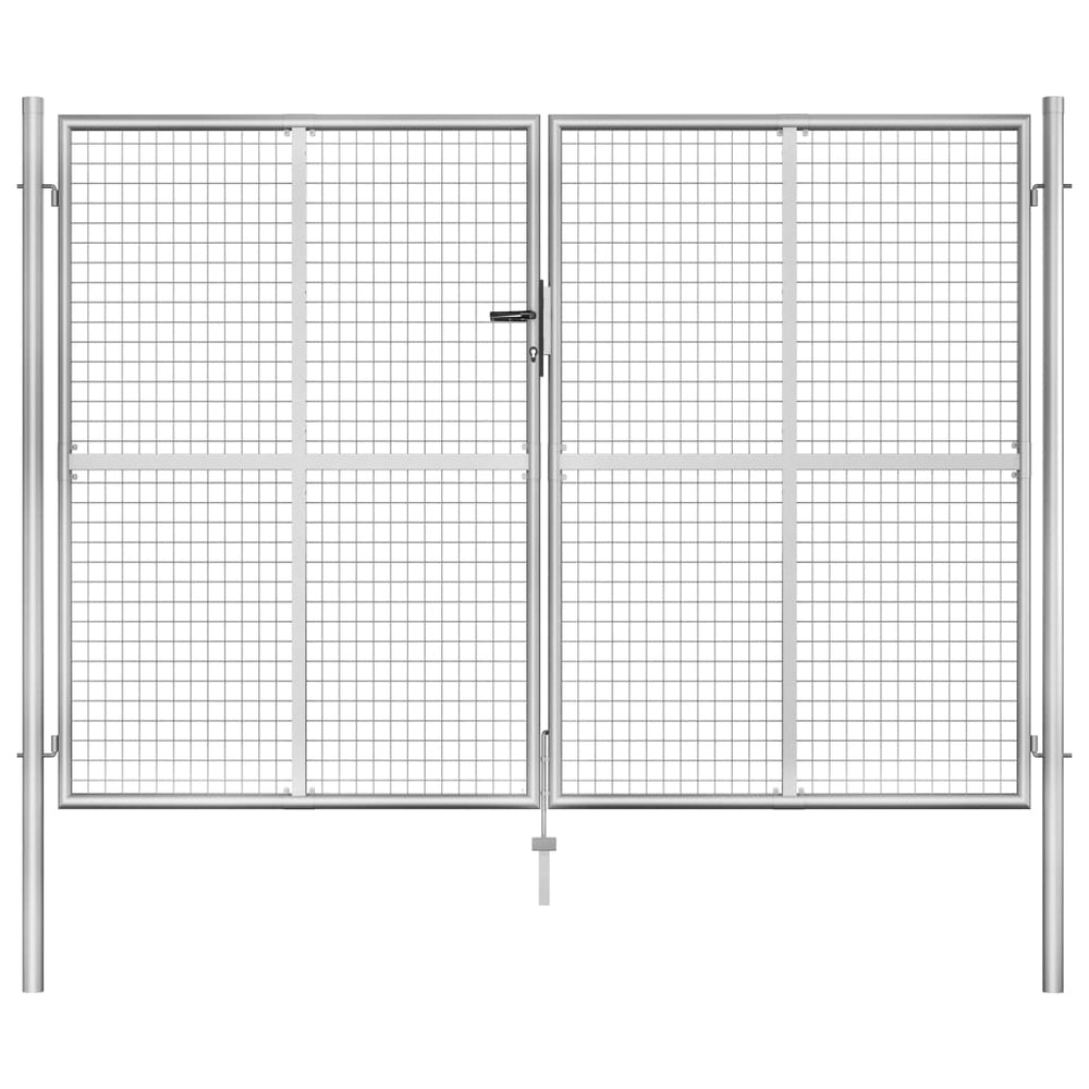 Sodo vartai, sidabrinės sp., 306x225cm, galvanizuotas plienas