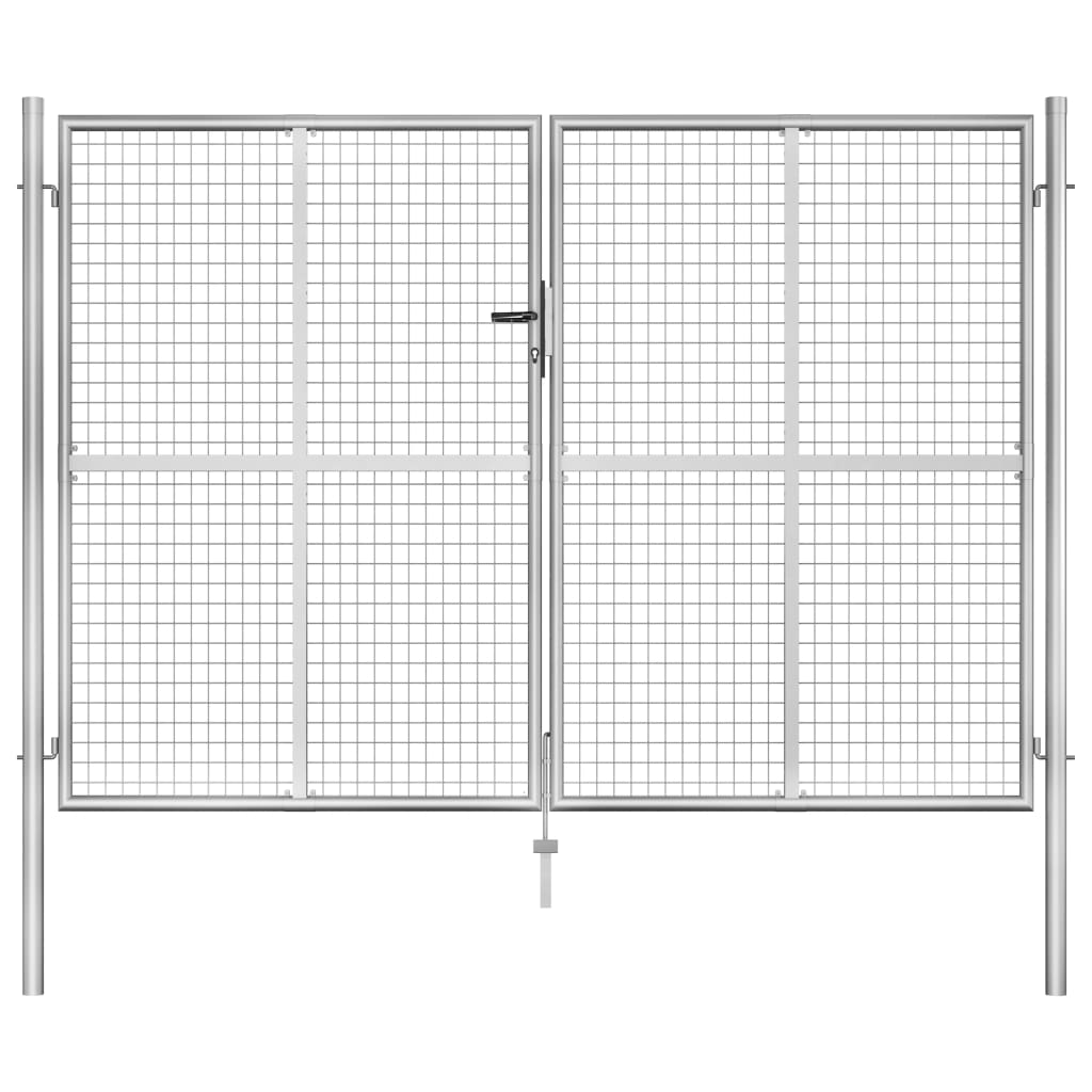 Sodo vartai, sidabrinės sp., 306x225cm, galvanizuotas plienas