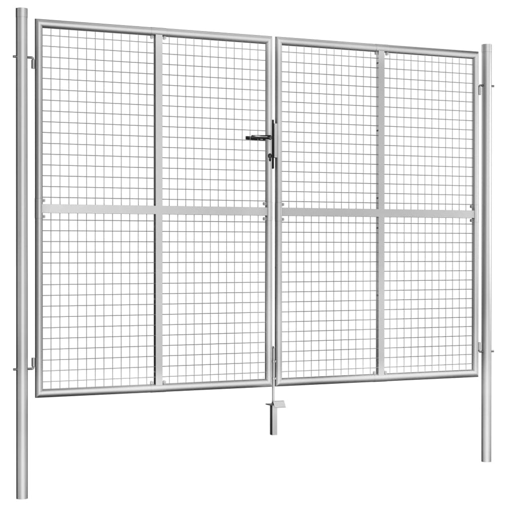 Sodo vartai, sidabrinės sp., 306x225cm, galvanizuotas plienas