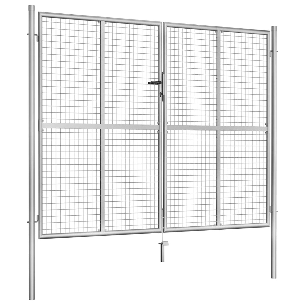 Sodo vartai, sidabrinės sp., 306x250cm, galvanizuotas plienas