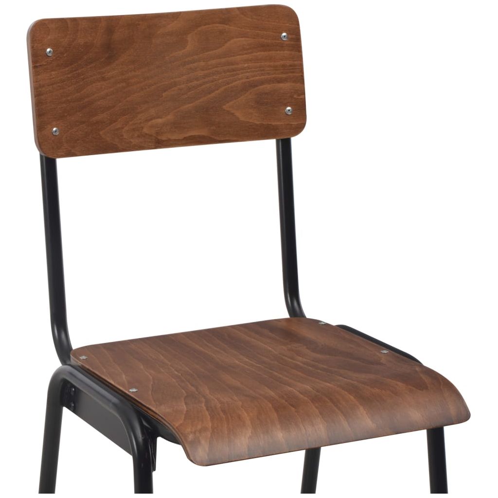 Baro kėdės, 2 vnt., rudos, faneros masyvas ir plienas