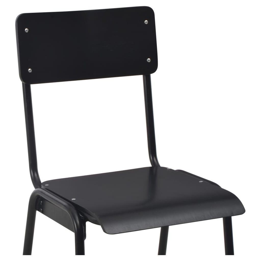 Baro kėdės, 2 vnt., juodos sp., faneros masyvas ir plienas