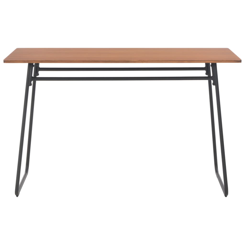Valgomojo stalas, rudos spalvos, 120x60x73cm, fanera ir plienas