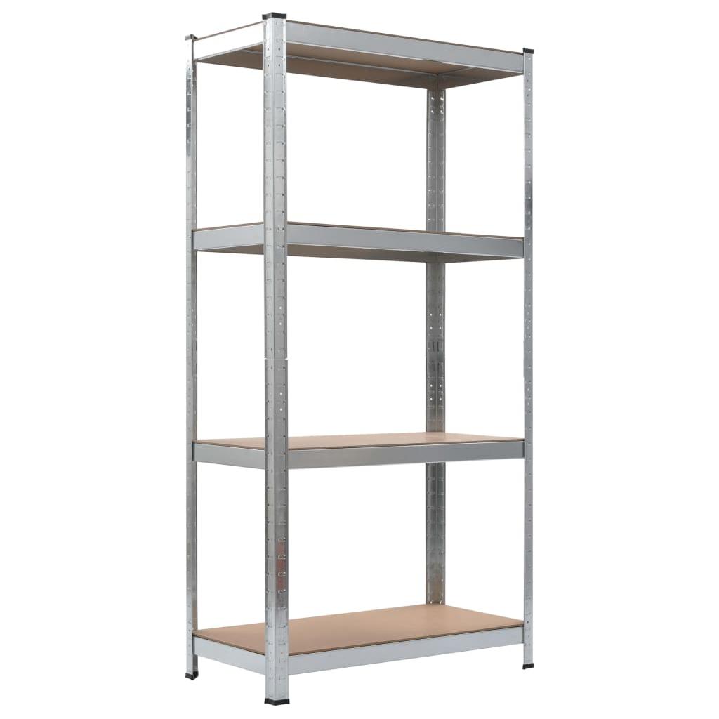 Lentynos, 2vnt., sidabrinės sp., 80x40x160cm, plienas ir MDF