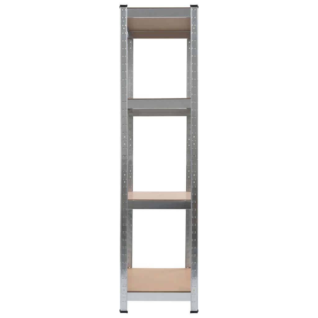 Lentynos, 2vnt., sidabrinės sp., 80x40x160cm, plienas ir MDF