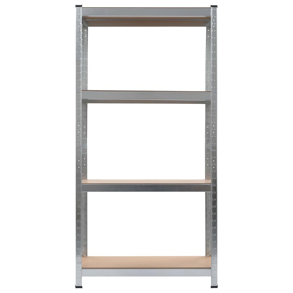 Lentynos, 2vnt., sidabrinės sp., 80x40x160cm, plienas ir MDF