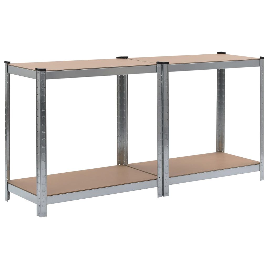 Lentynos, 2vnt., sidabrinės sp., 80x40x160cm, plienas ir MDF