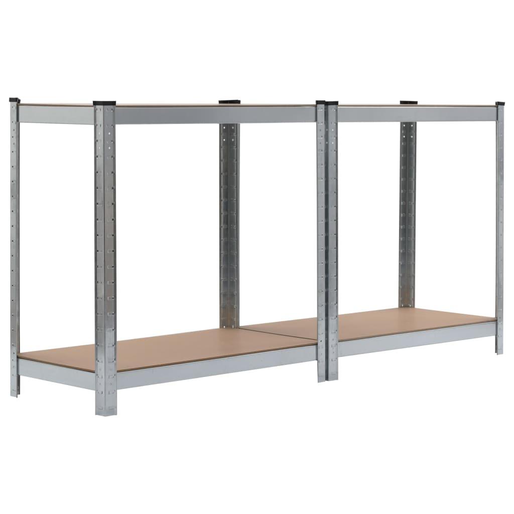 Lentynos, 2vnt., sidabrinės sp., 80x40x160cm, plienas ir MDF