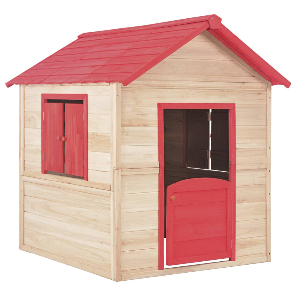 Vaikų žaidimų namelis, raudonas, medinis