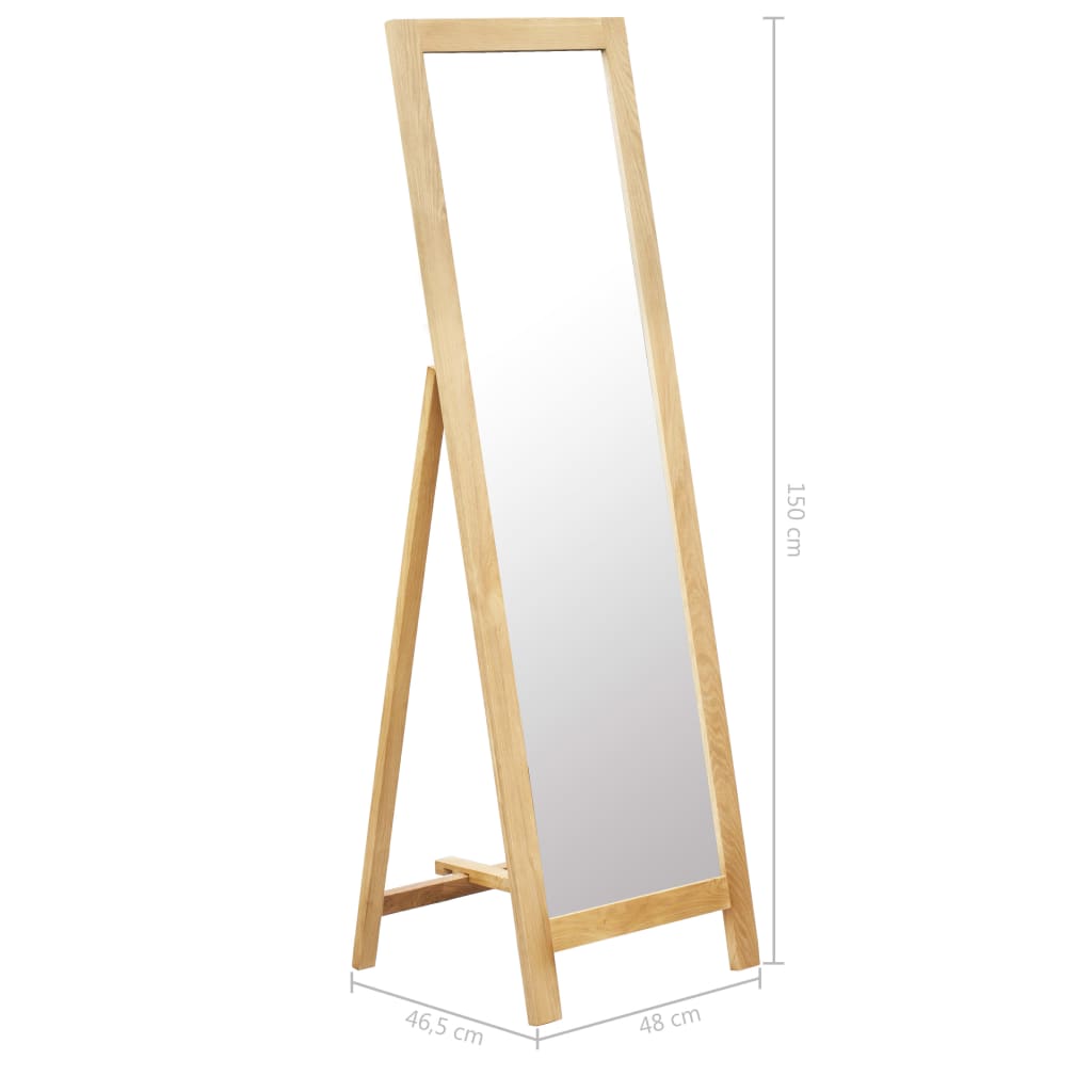 Pastatomas veidrodis, 48x46,5x150cm, ąžuolo medienos masyvas