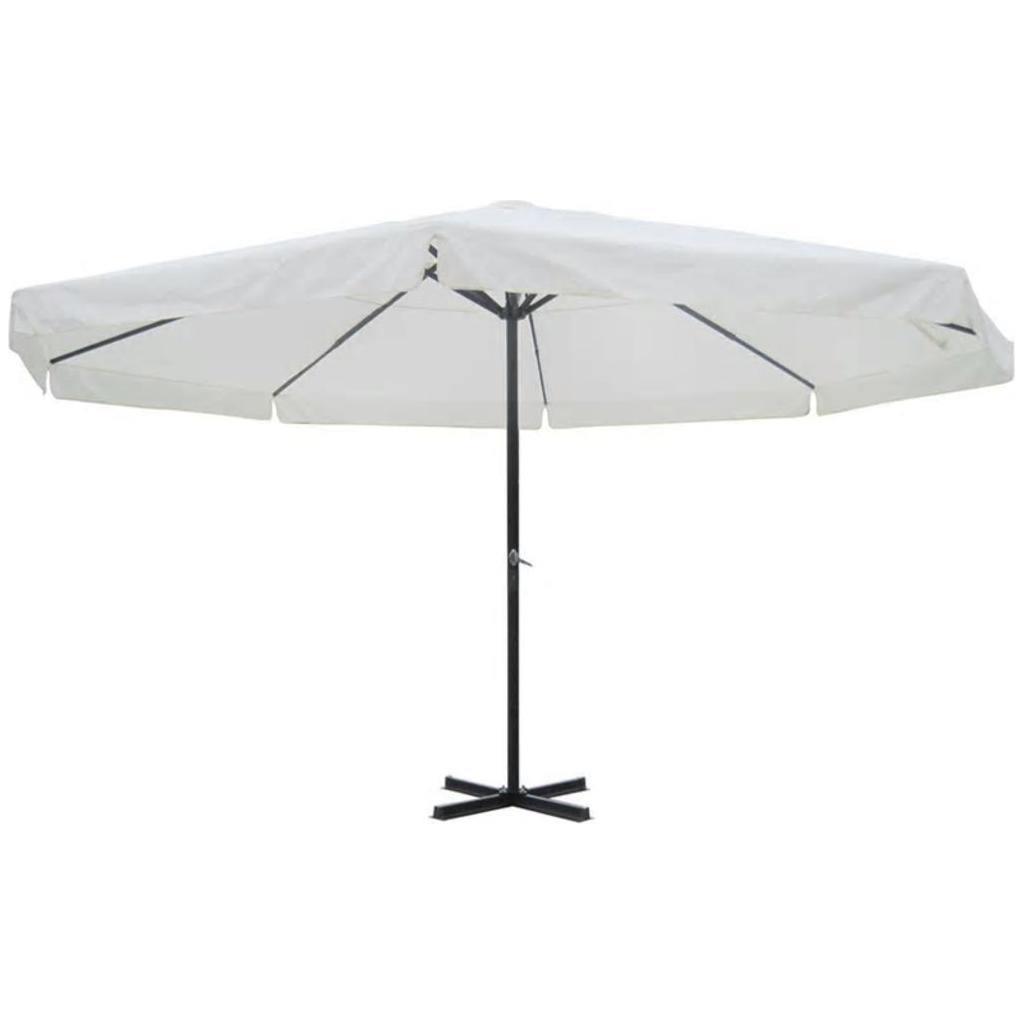 Lauko skėtis 500 cm, baltas, aliuminis