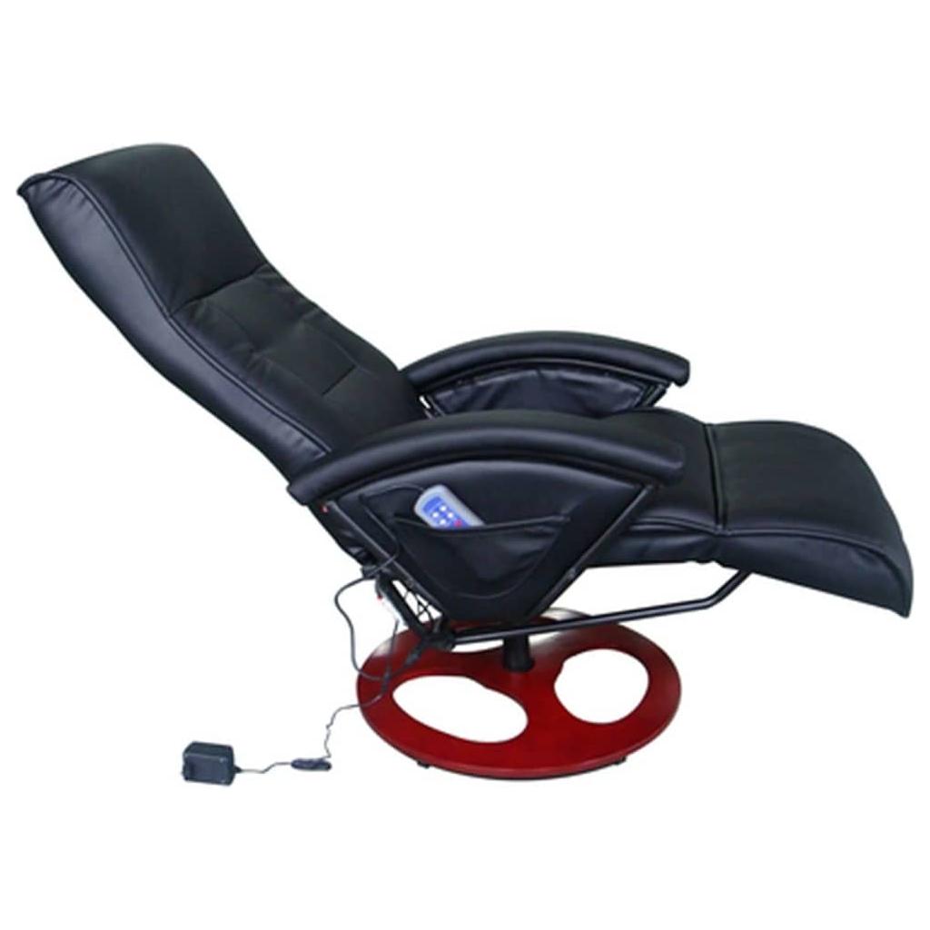 Elektrinis masažinis krėslas, dirbtinė oda, juodas
